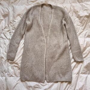 gap Marled white and beige open front knit cardigan size medium coastal boho